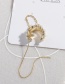 Fashion Gold Color Alloy Diamond Pearl Tassel Ear Clamp