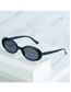 Fashion Black Frame Gray Piece Oval Small Frame Sunglasses
