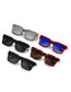 Fashion Red Frame And Blue Film Large Square Frame Sunglasses
