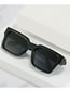 Fashion Black Frame Gray Piece (silver Color Accessory) Large Square Frame Sunglasses