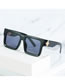Fashion Gray-striped Gray-green Tablets Large Square Frame Sunglasses