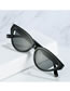 Fashion Black Frame Gray Piece Small Frame Cat Eye Sunglasses