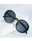 Fashion Upper Black And Lower Tea Frame Double Gray Piece Metal Round Frame Sunglasses