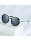 Fashion Upper Black And Lower Bean Curd Double Tea Slices Metal Round Frame Sunglasses