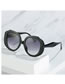 Fashion White Frame All Gray Film Large Frame Sunglasses With Rhombus Temples