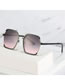 Fashion Brown Frame Tea Slices Metal Two-tone Paint Gradient Sunglasses