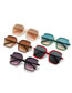 Fashion Rice White Frame Tea Powder Tablets Metal Two-tone Paint Gradient Sunglasses