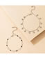 Fashion Silver Color Geometric Hollow Love Chain Double Layer Anklet