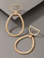 Fashion Gold Color Alloy Oval Geometric Stud Earrings