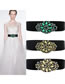 Fashion Green Crystal Diamond Wide Band Belt
