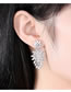 Fashion Silver Color Copper Inlaid Zirconium Geometric Earrings