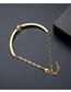 Fashion Gold Color Copper Inlaid Zirconium Geometric Bracelet