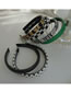 Fashion Black Imitation Belt Tooth Wide-side Headband