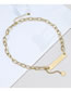 Fashion Gold Color Stainless Steel Letter Square Necklace