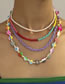 Fashion Xh1052 Pearl Beaded Geometric Clay Multi-layer Necklace