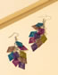 Fashion Color Hollow Diamond-shaped Stitching Multi-layer Tassel Earrings