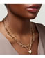 Fashion Gold Color Alloy Love Chain Double Necklace