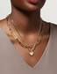 Fashion Gold Color Alloy Love Chain Double Necklace