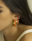 Fashion Large Red Alloy Drop Oil Love C-shaped Earrings