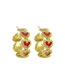 Fashion Small Red Alloy Drop Oil Love C-shaped Earrings