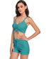 Fashion Blue-green Drawstring Suspender Lace-up Boxer Shorts Split Swimsuit
