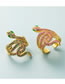 Fashion White Copper Gold-plated Inlaid Zirconium Snake-shaped Open Ring