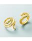 Fashion Single Lap Pure Copper Inlaid Zirconium Geometric Snake-shaped Open Ring