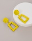 Fashion Yellow Alloy Geometric Trapezoidal Stud Earrings