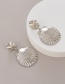 Fashion Silver Alloy Shell Fan Stud Earrings