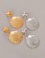 Fashion Gold Alloy Shell Fan Stud Earrings