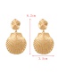 Fashion Gold Alloy Shell Fan Stud Earrings