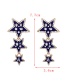 Fashion Red Alloy Diamond Five-pointed Star Stud Earrings