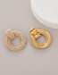 Fashion Gold Alloy Pearl Round Stud Earrings