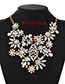 Fashion Ab Color Alloy Diamond Flower Necklace