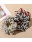 Fashion Red Knitted Floral Pleated Hair Tie