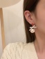 Fashion A Pair Of White Bear Earrings Alloy Bowknot Animal Asymmetrical Stud Earrings