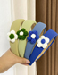 Fashion C Light Blue Woolen Flower Broad Brim Headband