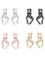 Fashion 128 Golden Stainless Steel Letter Earrings