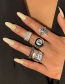 Fashion Section Four Silver 3062 Alloy Letter Geometry Ring Set