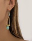 Fashion Gold Green Pine Contrast Geometric Earrings