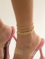 Fashion Gold Alloy Diamond Claw Chain Love Chain Anklet Set