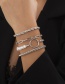 Fashion Gold Alloy Pearl Chain Splicing Ring Bracelet Set