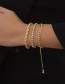 Fashion White K Metal Diamond Claw Chain Chain Bracelet Set