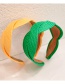 Fashion Beige Solid Color Cross Braided Wide Headband