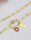 Fashion Gold Gold-plated Copper Inlaid Zirconium Tag Love Necklace
