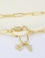 Fashion Gold Gold-plated Copper And Diamond Ankle Cat's Claw Necklace