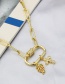 Fashion Gold Gold-plated Copper And Zirconium Fruit Cross Necklace