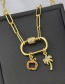 Fashion Gold Gold-plated Copper And Zirconium Apple Coconut Necklace