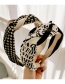 Fashion Black Leopard + Champagne + Champagne Stitching Knotted Headband Leopard Print Stitching And Knotted Headband