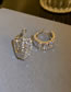 Fashion Silver Alloy Diamond Geometric C-shaped Earrings